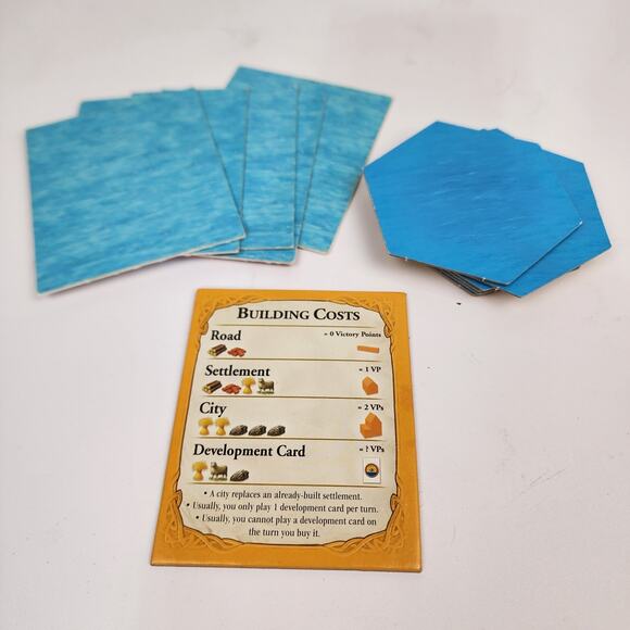 Settlers of Catan Replacement Pieces Parts Cards Tiles Roads Cities Board Game - Picture 10 of 10